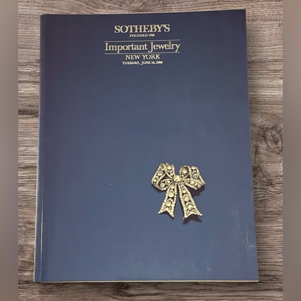 Sothebys New York IMPORTANT JEWELRY 14 Jun 1988 Auction Catalog